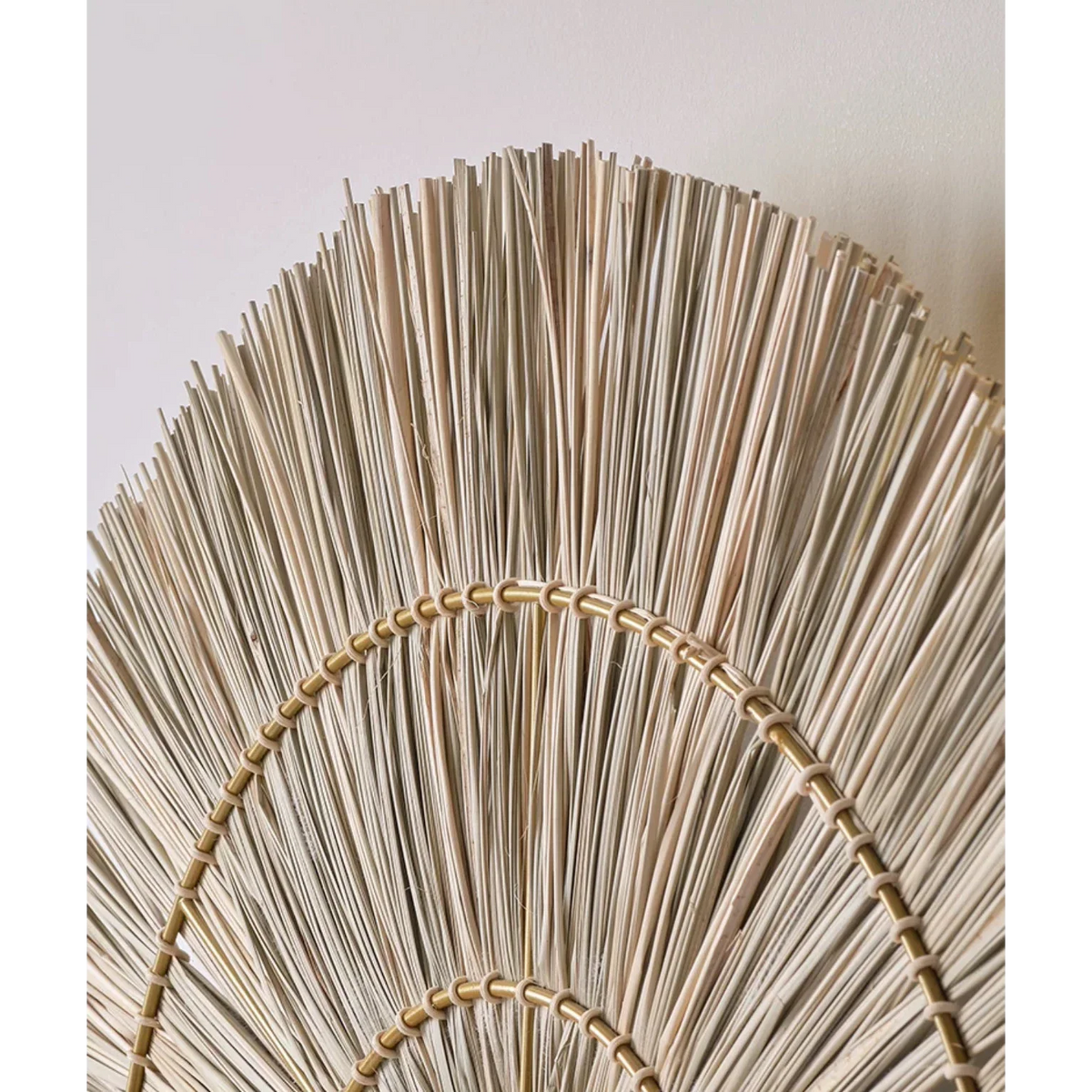Handwoven Woven Sconce Light Fixture – Natural Brown Rattan Wall Mount for Bedroom, Hallway, or Living Space – 16", 24", or 32" Circular Sha