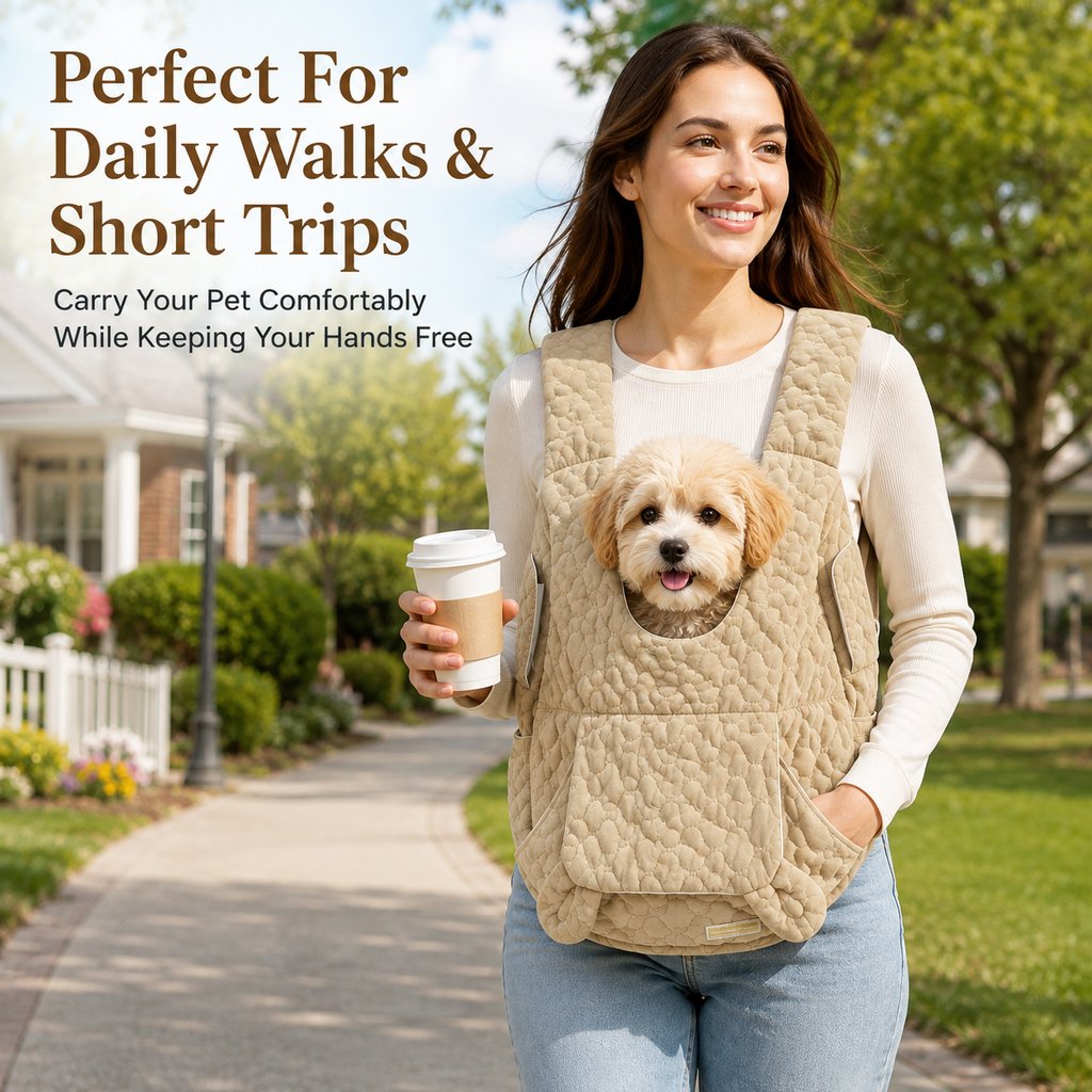 Ortekor Hands-Free Front Pet Carrier Backpack for Small Dogs & Cats - Comfortable Carrying for Walks & Travel