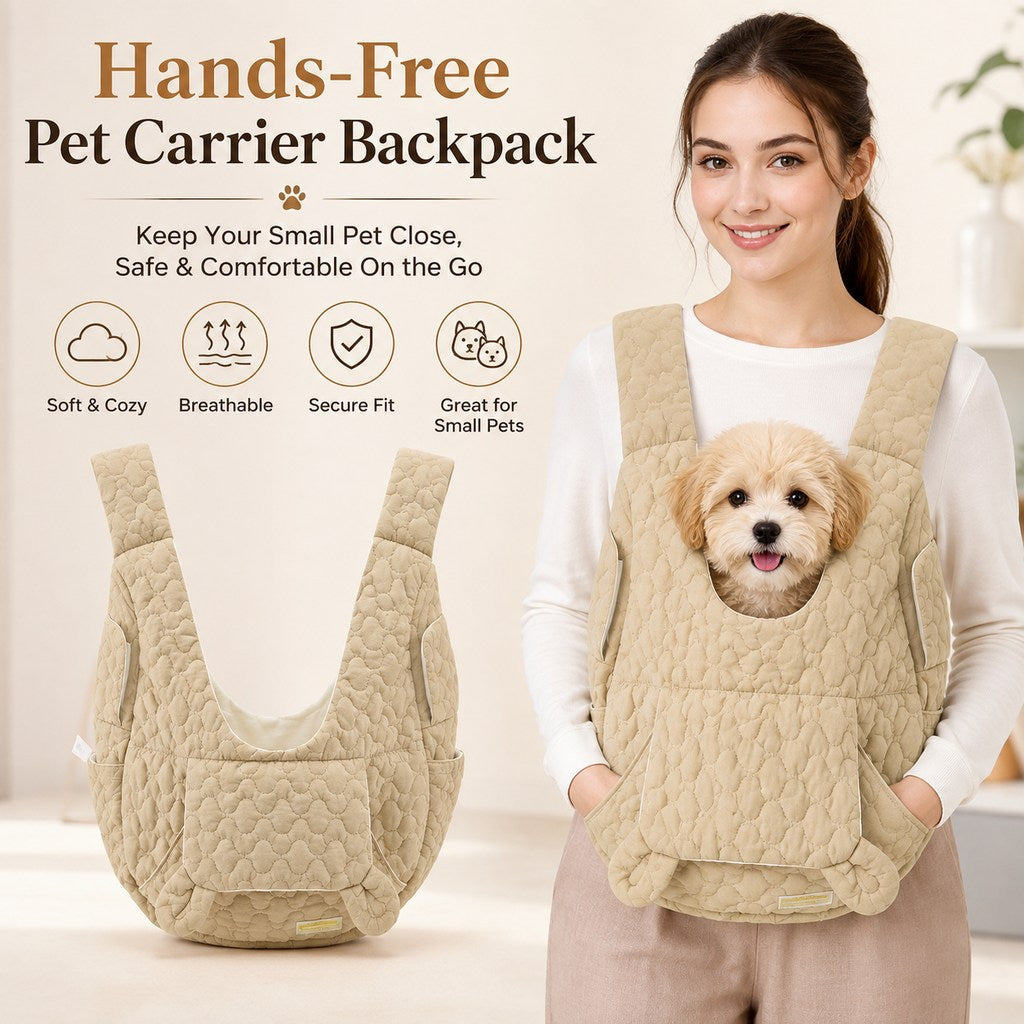 Ortekor Hands-Free Front Pet Carrier Backpack for Small Dogs & Cats - Comfortable Carrying for Walks & Travel