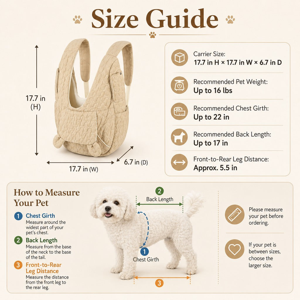 Ortekor Hands-Free Front Pet Carrier Backpack for Small Dogs & Cats - Comfortable Carrying for Walks & Travel