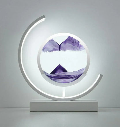 Illuminated Sand Art Table Lamp with Dual Color Glow for Bedroom Nightstand Desk Home Office Living Room Ambient Lighting Decor
