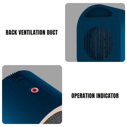 Desktop Space Heater Ceramic Electric 215 sq ft Whisper-Quiet Fan Warmer for Bedroom Office Small Rooms Low-Noise Personal Heating