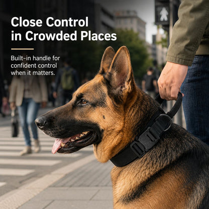Ortekor Heavy-Duty Tactical Dog Collar for Walks & Training - Padded Handle Control for Strong Large Dogs