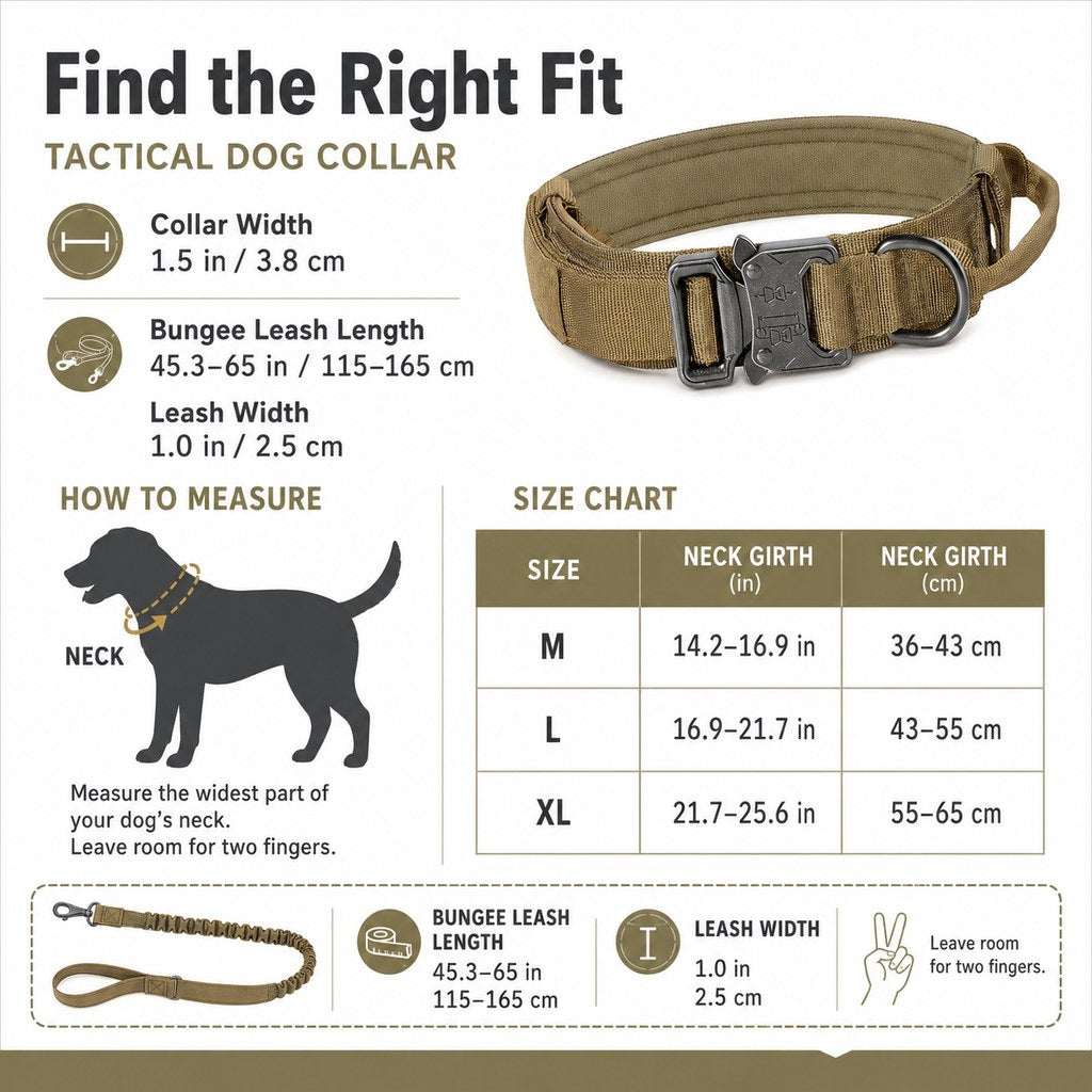 Ortekor Heavy-Duty Tactical Dog Collar for Walks & Training - Padded Handle Control for Strong Large Dogs