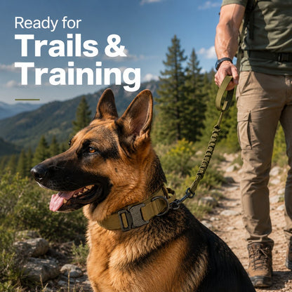 Ortekor Heavy-Duty Tactical Dog Collar for Walks & Training - Padded Handle Control for Strong Large Dogs