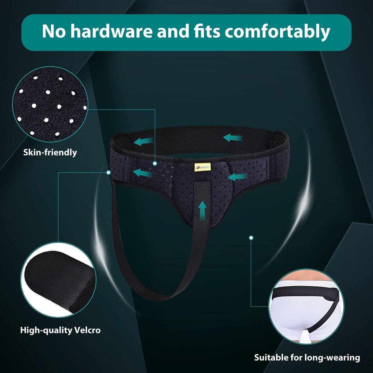 Adjustable Inguinal Hernia Support Truss with Removable Compression Pad for Men & Women Post-Surgery Recovery & Daily Comfort