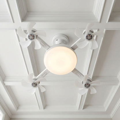 QUADAIR – LED Ceiling Light with Four Fans for Everyday Comfort