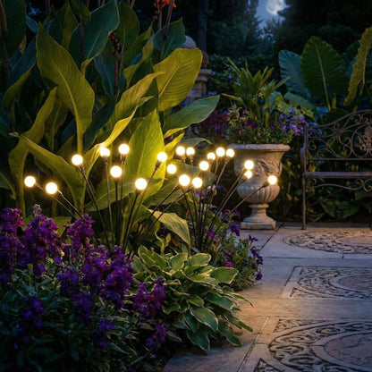 Motion-Activated Pathway Lights Outdoor Solar Powered LED Stakes Garden Yard Decor Dancing Landscape Illumination for Walkways Driveways Flo