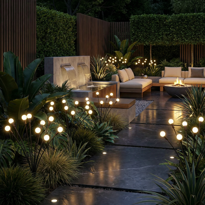 Motion-Activated Pathway Lights Outdoor Solar Powered LED Stakes Garden Yard Decor Dancing Landscape Illumination for Walkways Driveways Flo