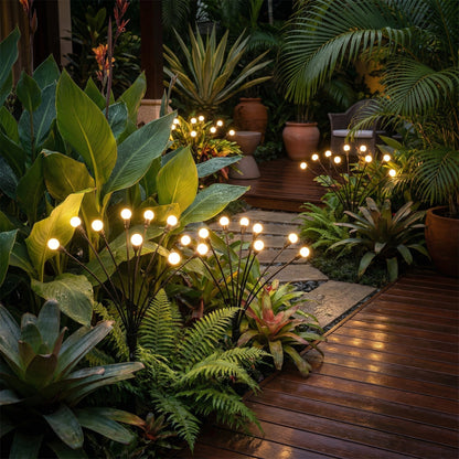 Motion-Activated Pathway Lights Outdoor Solar Powered LED Stakes Garden Yard Decor Dancing Landscape Illumination for Walkways Driveways Flo