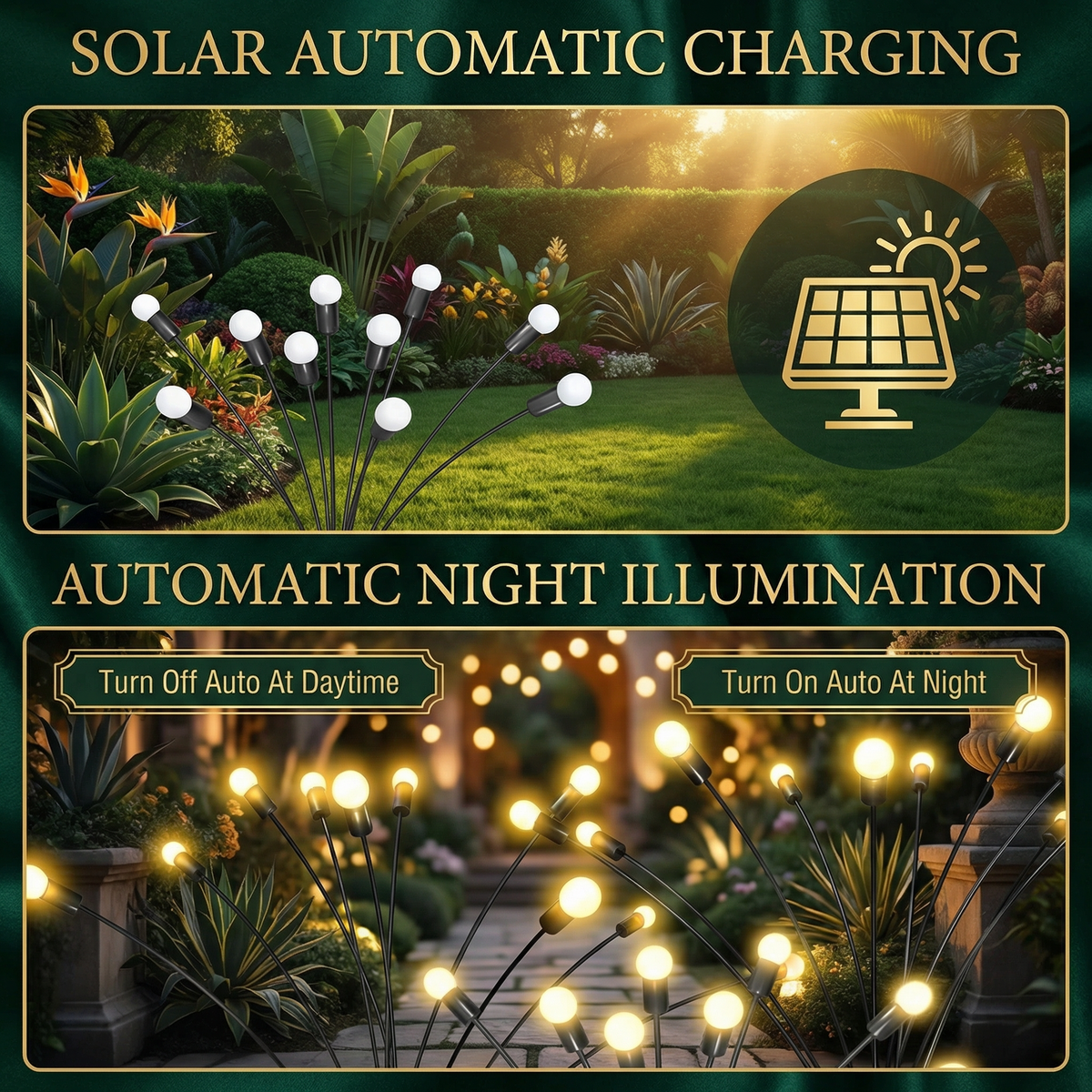 Motion-Activated Pathway Lights Outdoor Solar Powered LED Stakes Garden Yard Decor Dancing Landscape Illumination for Walkways Driveways Flo