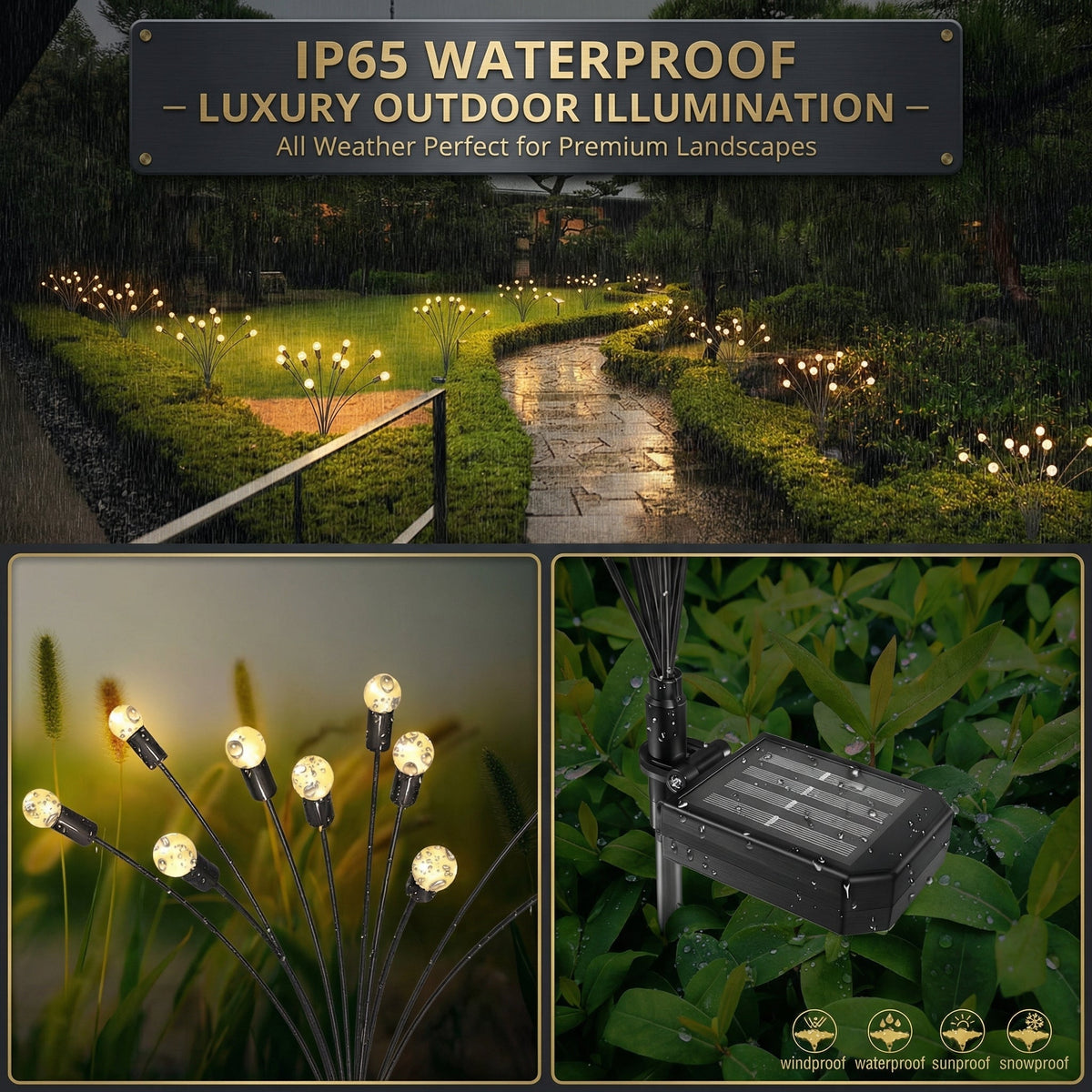 Motion-Activated Pathway Lights Outdoor Solar Powered LED Stakes Garden Yard Decor Dancing Landscape Illumination for Walkways Driveways Flo