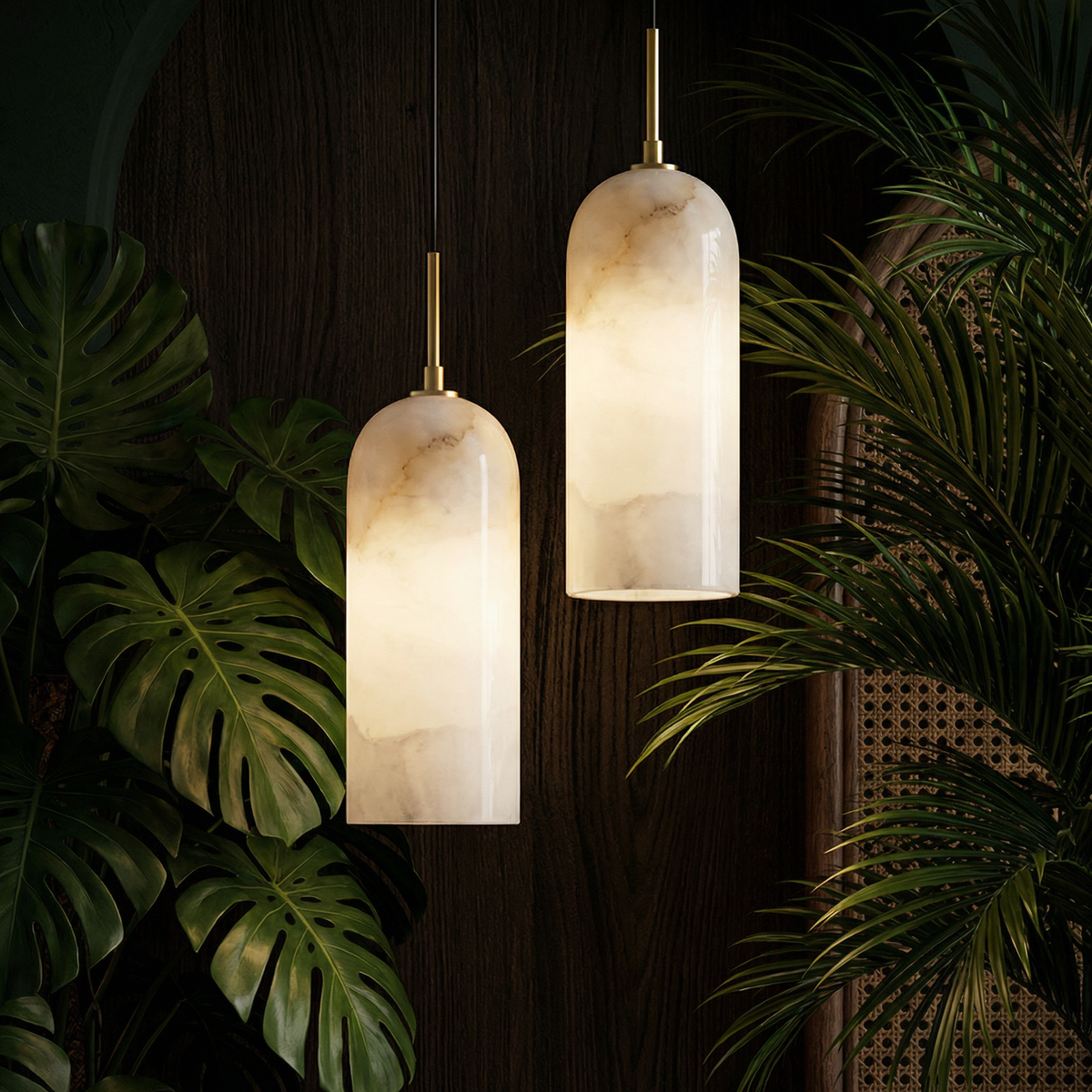 Hanging Ceiling Fixture White Stone Shade 10 Inch Cord Adjustable to 59 Inches E27 Socket Kitchen Counter Overhead Dining Table Décor Contem