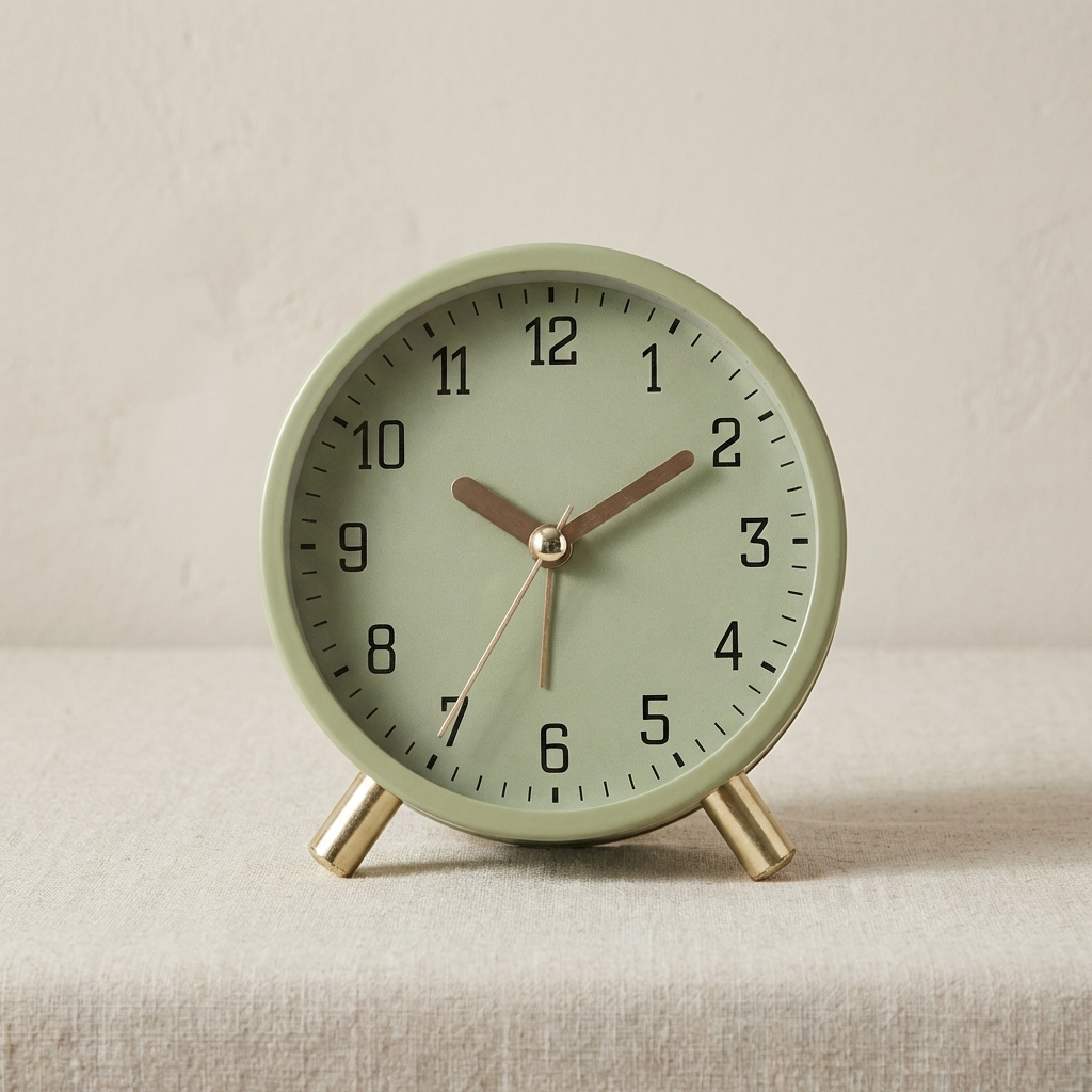 Sable Desk Clock - Scandinavian Design, Silent Sweep Movement