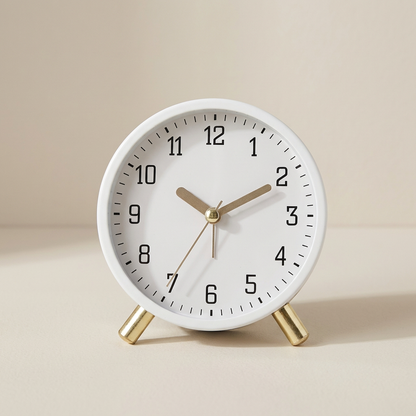 Sable Desk Clock - Scandinavian Design, Silent Sweep Movement
