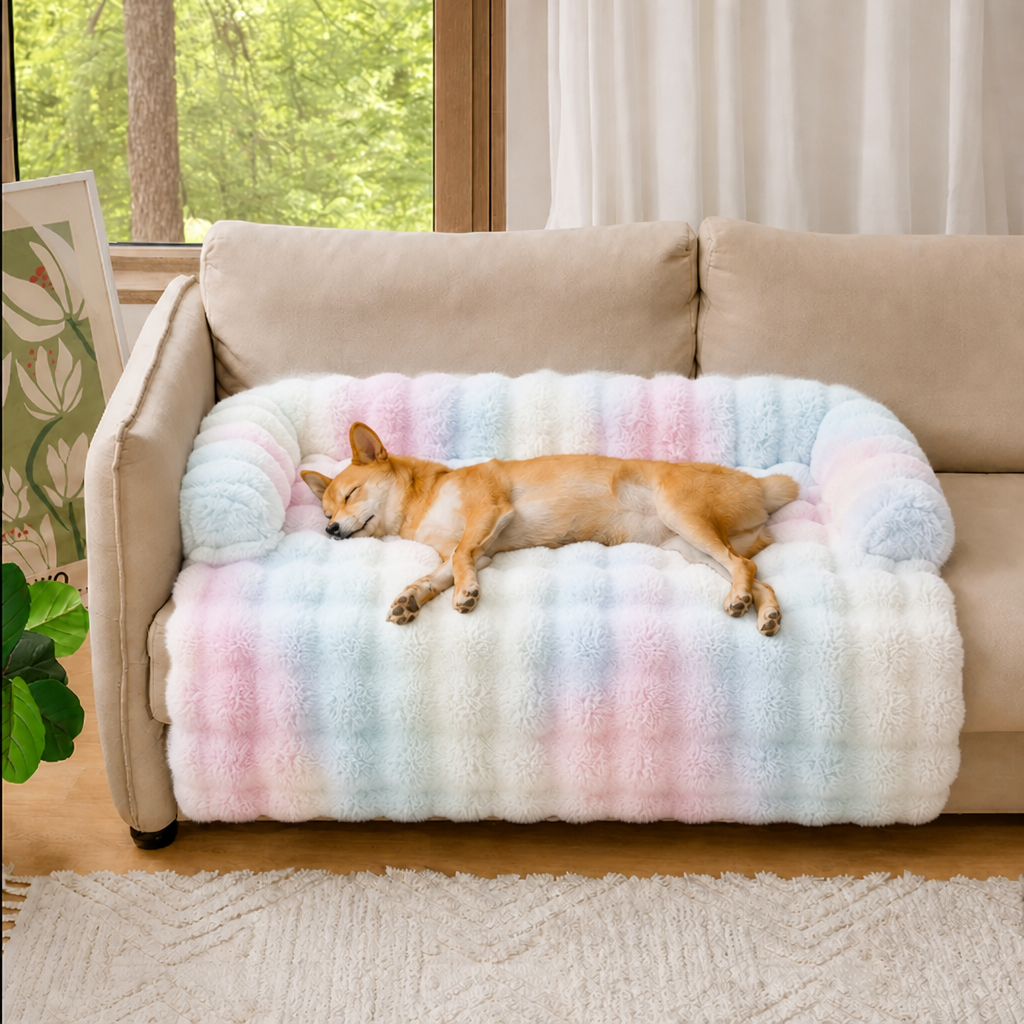 Ortekor Fluffy Plush Washable Bolster Bed