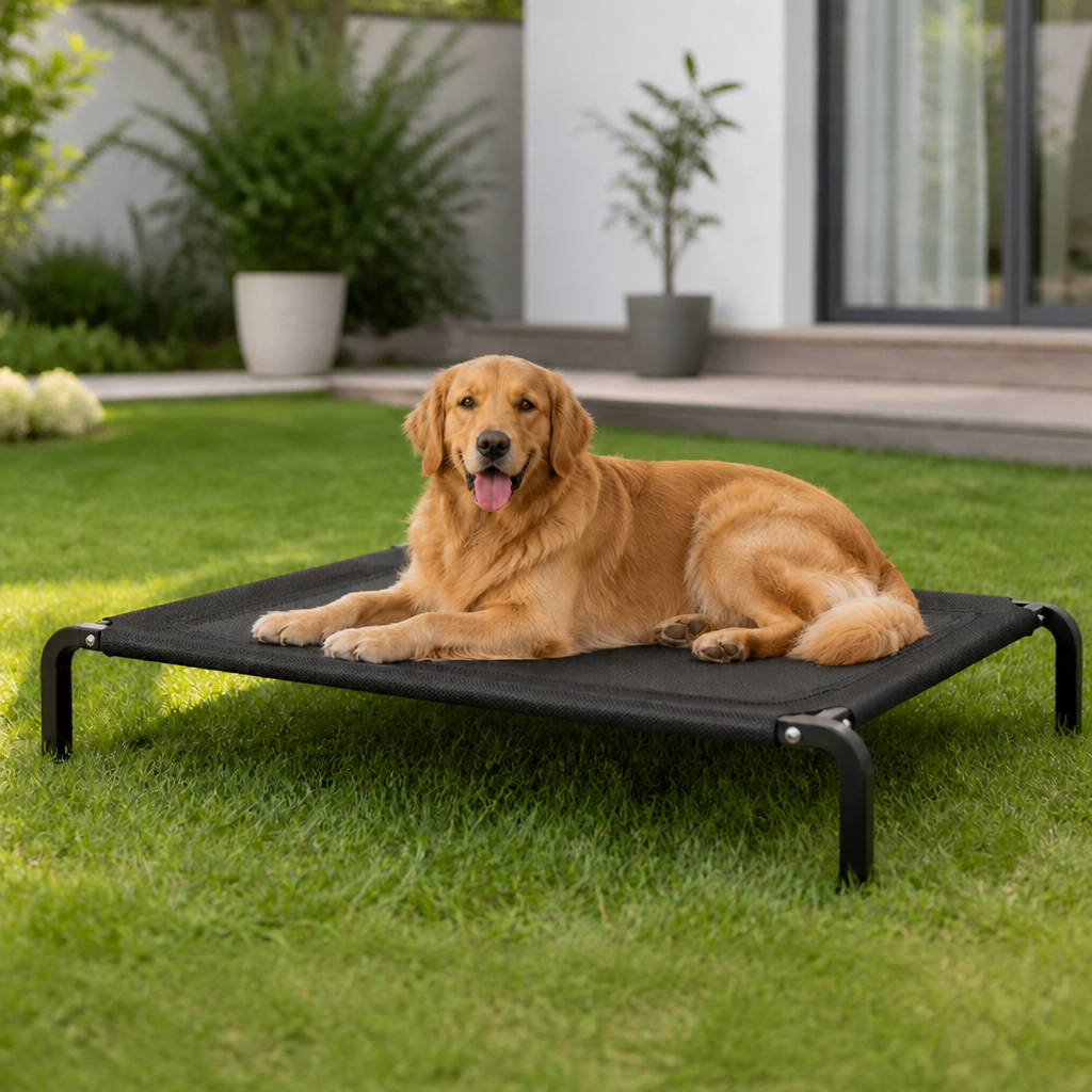 Ortekor Elevated Breathable Mesh Dog Bed (Foldable Canopy)