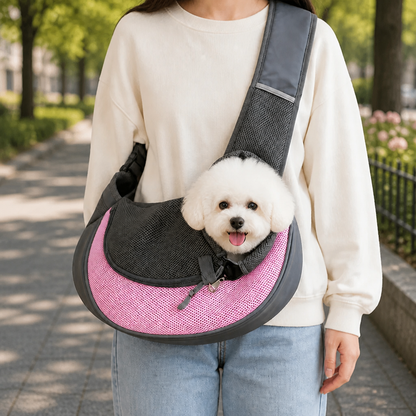 Ortekor Breathable Mesh & Adjustable Crossbody Dog Sling Carrier