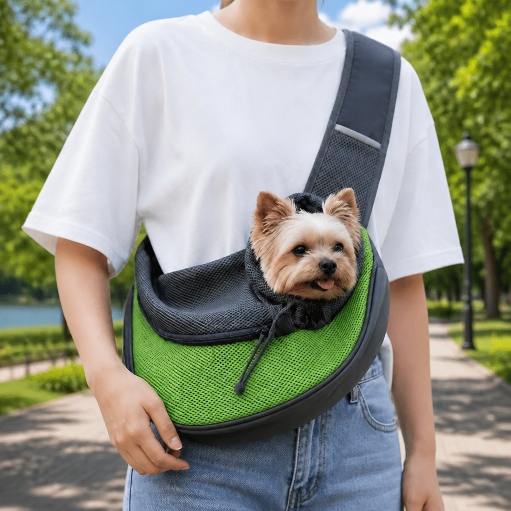 Ortekor Breathable Mesh & Adjustable Crossbody Dog Sling Carrier