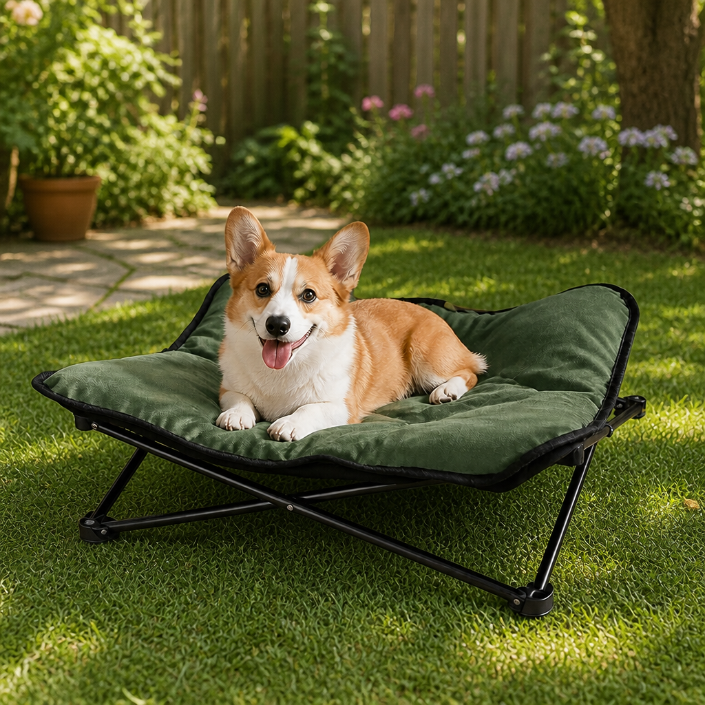 Ortekor Foldable Waterproof & Bite-Resistant Pet Bed (Detachable Pads)