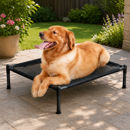 Ortekor Durable Outdoor Foldable Mesh Dog Bed (Washable)