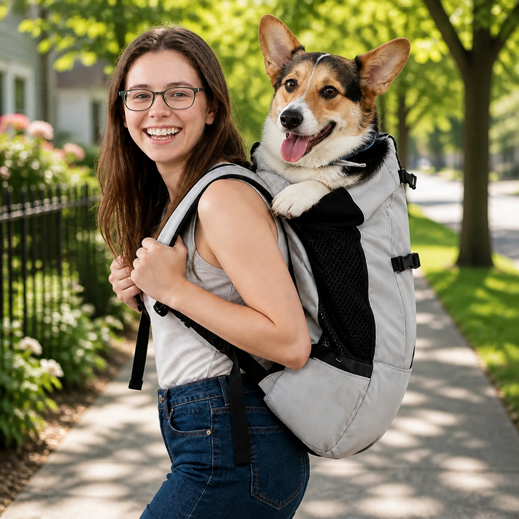 Ortekor Durable Nylon & Breathable Mesh Dog Carrier Backpack