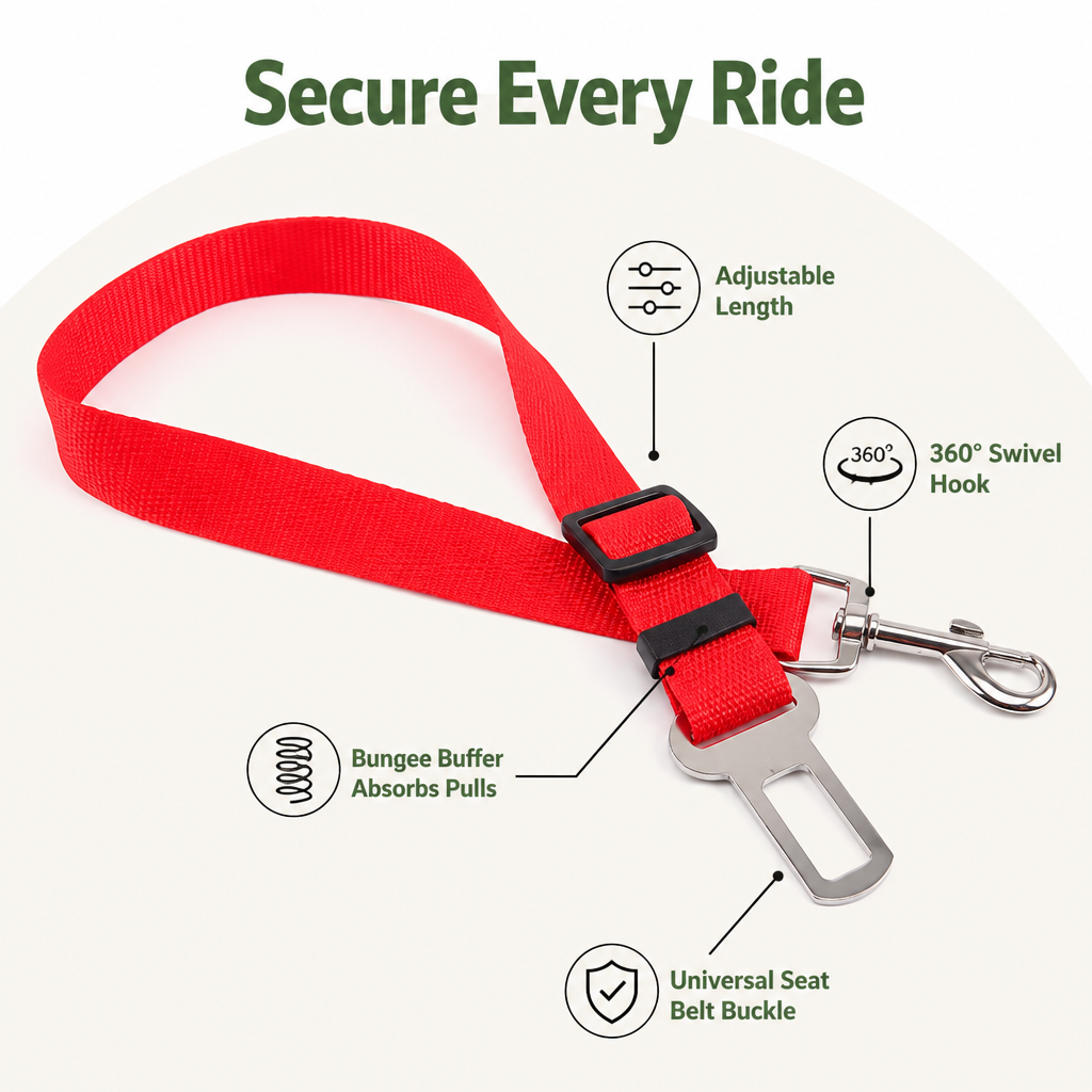 Ortekor Durable Nylon & Metal Hardware Dog Car Seat Belt
