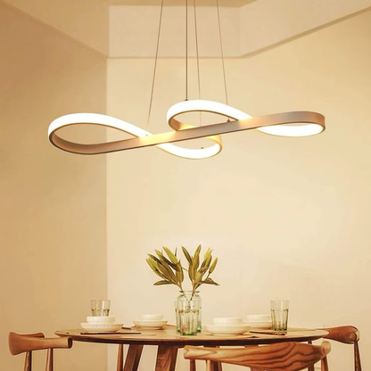 Circular Aluminum Ceiling Fixture Dimmable LED 30 in Ring Hanging Light for Dining Table Kitchen Island Modern Overhead Chandelier with Remo