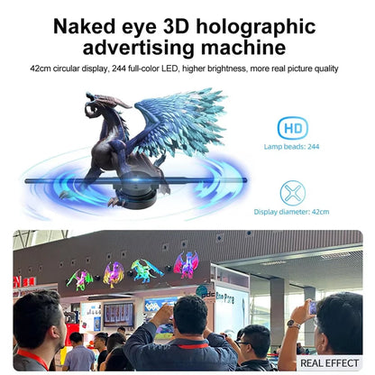3D Holographic Fan Display – App-Controlled Floating LED Projector for Retail, Events & Advertising