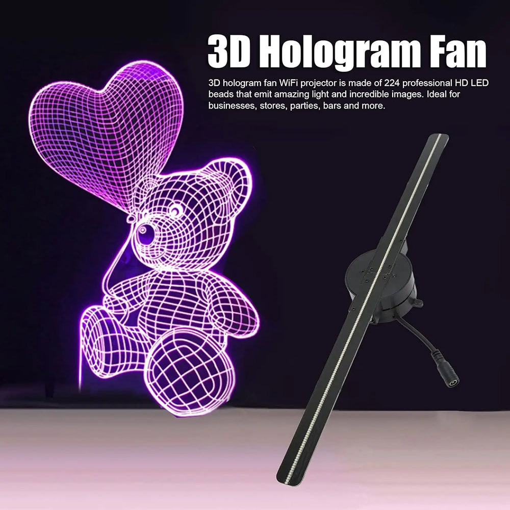 3D Holographic Fan Display – App-Controlled Floating LED Projector for Retail, Events & Advertising