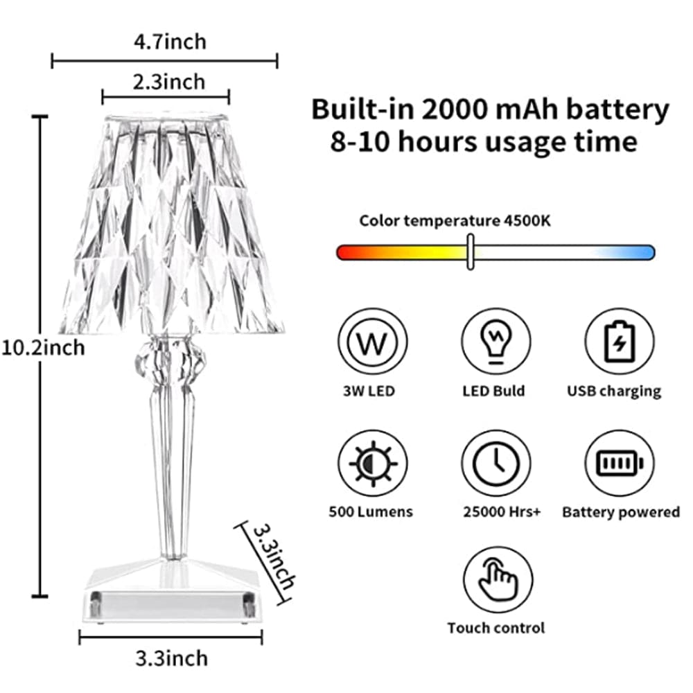 Luxury Crystal LED Desk Lamp with Sparkling Design