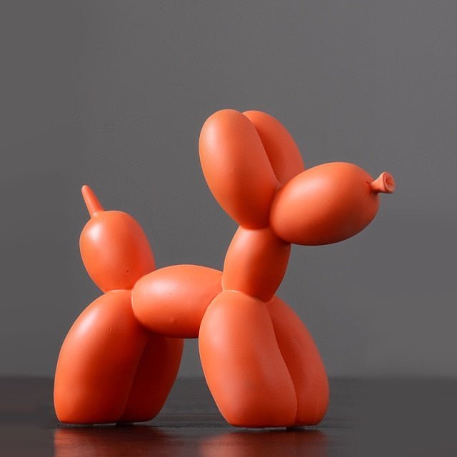 Glossy Resin Balloon Pup Figurine 8.5 Inch Abstract Modern Art Accent for Desk Shelf Mantel Contemporary Home Office Decor Statement Piece