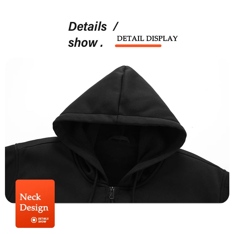 Electric Heated Hoodie with 17 Heating Zones & Dual Temperature Controls for Winter Warmth
