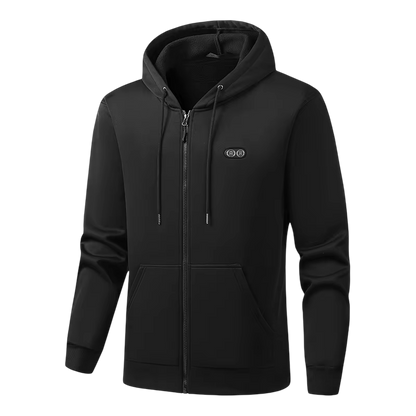Electric Heated Hoodie with 17 Heating Zones & Dual Temperature Controls for Winter Warmth