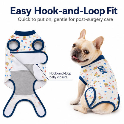 Ortekor Dog Recovery Suit for Post-Surgery Belly Protection - Soft Cone Alternative Onesie for Spay, Neuter & Anti-Lick Care