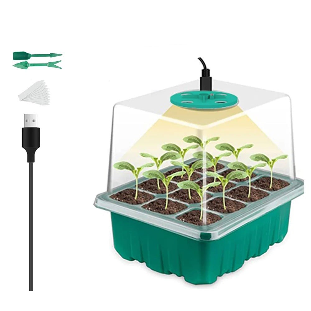 Indoor Seed Starting Kit with LED Grow Lamp for Herbs, Vegetables & Flowers – Year-Round Growing System for Home