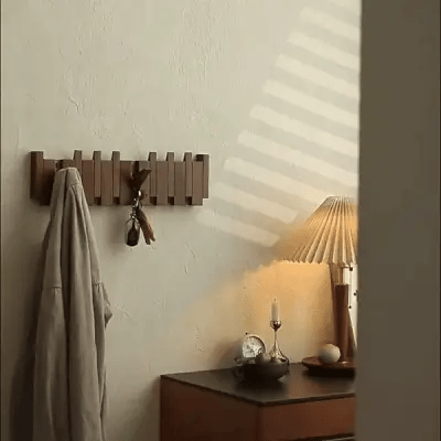 Piano Key Wall Coat Rack with Multiple Hooks – Solid Wood Musical Design for Entryway, Hallway & Bedroom | Space-Saving Hanger