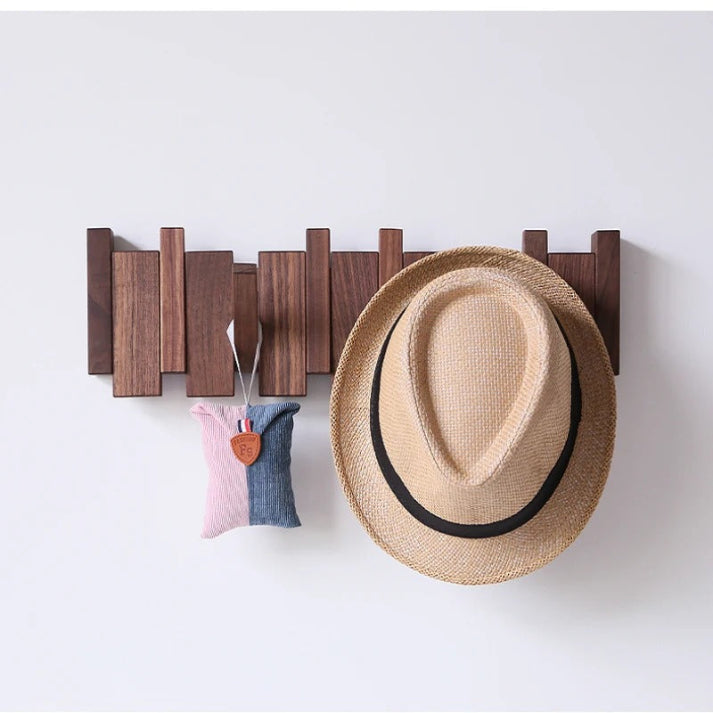 Piano Key Wall Coat Rack with Multiple Hooks – Solid Wood Musical Design for Entryway, Hallway & Bedroom | Space-Saving Hanger