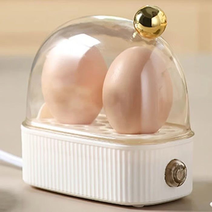 Dual-Egg Electric Steamer 5 in Wide Countertop Appliance Soft Medium Hard Boiled Breakfast Maker Small Kitchen Automatic Shutoff One-Touch B
