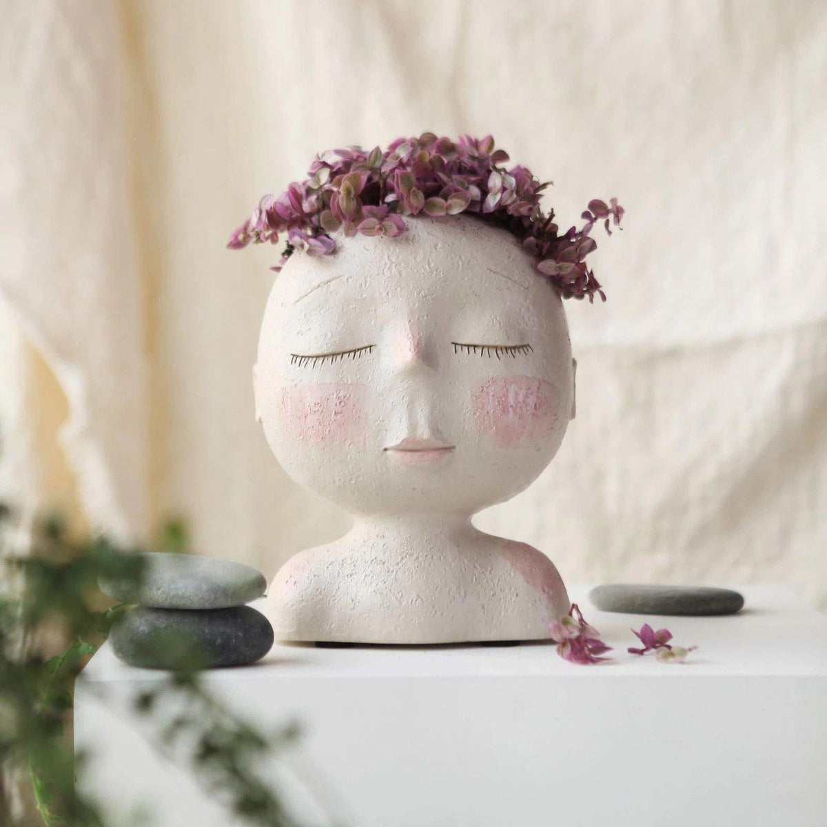 Tranquil Sleep Face Planter Vase