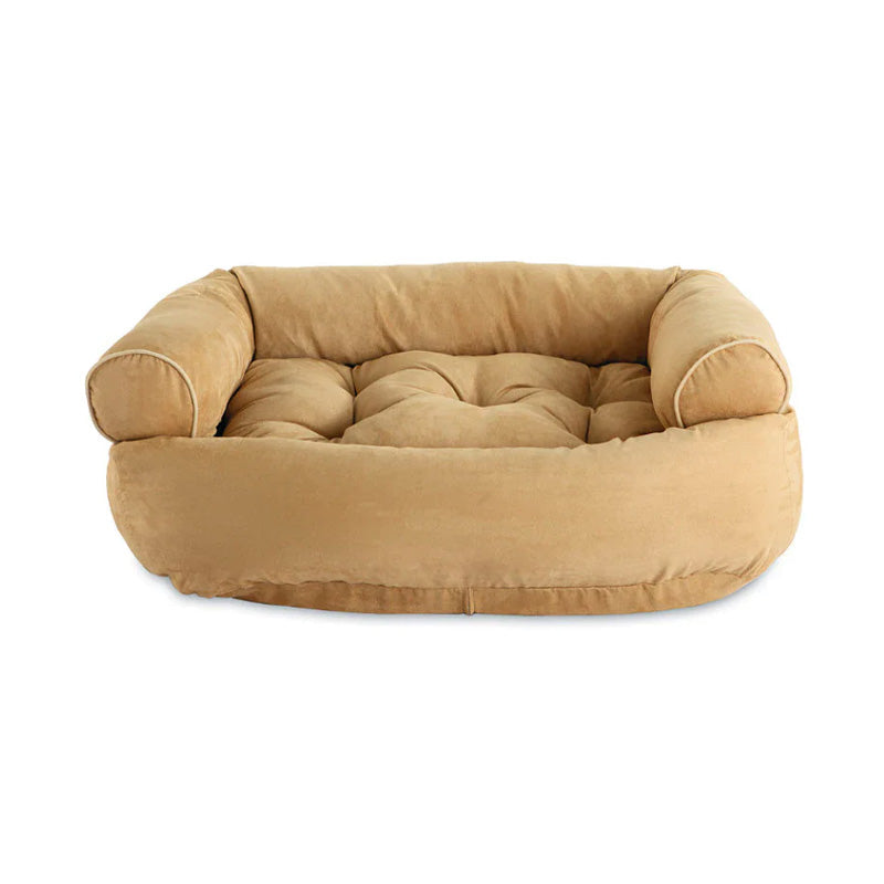 Orthopedic Dog Sofa Bed with Extra Cushioning for Joint Support & Anxiety Relief | Raised Bolster Pet Couch for Small Medium Large Dogs