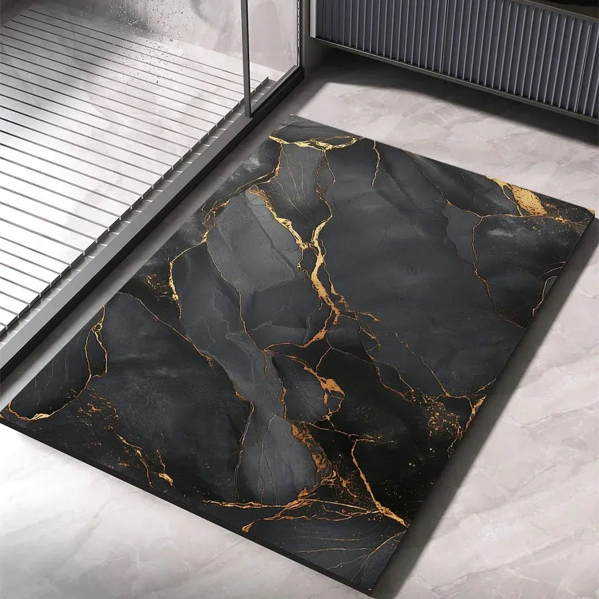 Fast-Drying Diatomaceous Earth Bath Mat with Non-Slip Base for Shower & Bathroom