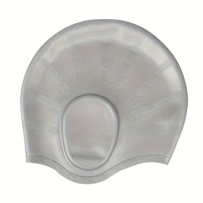 Silicone Swim Cap with Ear Coverage for Pool Training, Long Hair Protection, Chlorine Defense, Men Women Adults, Non-Slip Waterproof
