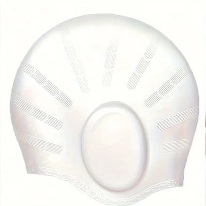 Silicone Swim Cap with Ear Pockets for Pool Training & Long Hair Protection – Waterproof & Tear-Resistant