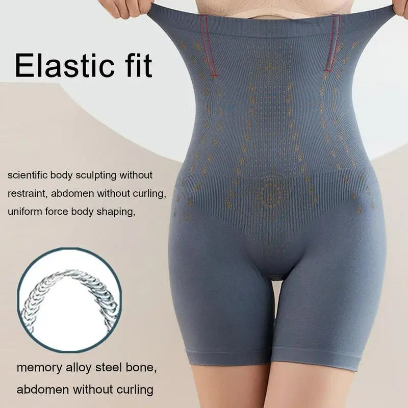 Women's High-Waist Cooling Compression Shorts with Infrared Fiber Technology for Tummy Control & Breathable Support