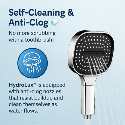 Handheld Showerhead with Filtration System 3 Spray Modes ABS Adjustable Jet Rainfall Massage for Low Pressure Bathrooms Quick Install