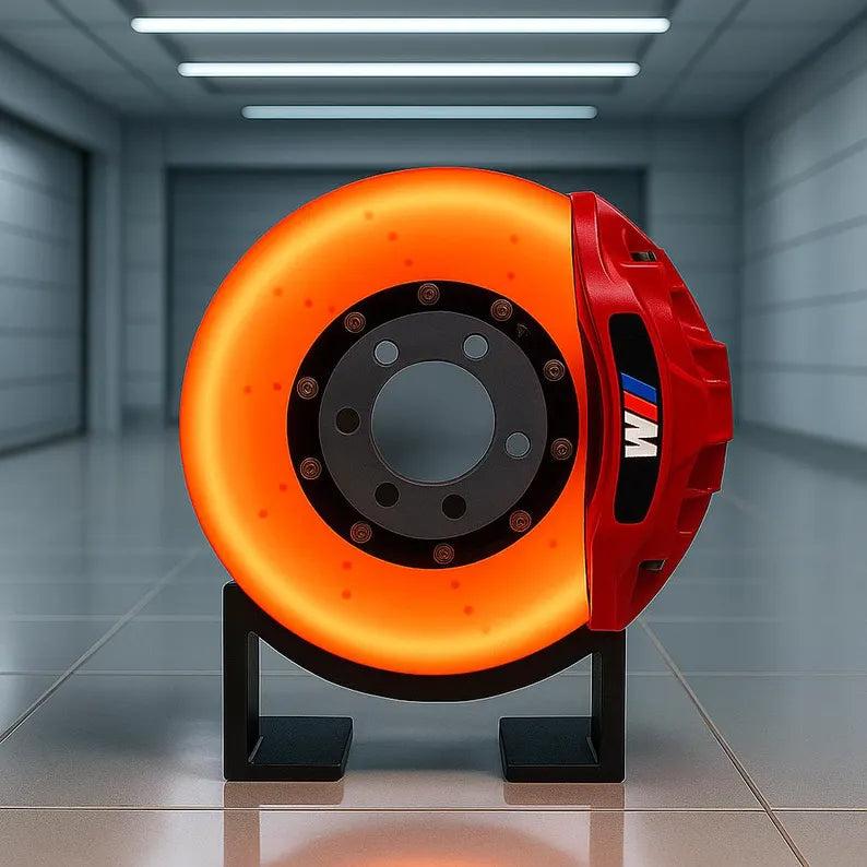 Racing Brake Caliper Ambient Light with Wireless Charging Pad for Desk Decor Blue Red Yellow Motorsport Gift for Car Enthusiasts