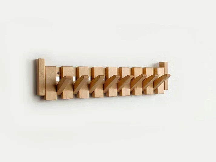 Wall-Mount Piano Key Coat Rack in Solid Wood for Entryway & Bedroom
