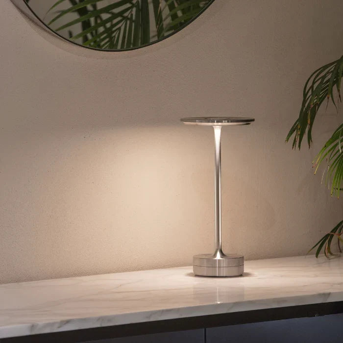 Rechargeable LED Table Lamp Touch Control 4 Brightness Levels Waterproof IP66 Metal Portable Battery Operated for Bedroom Living Room