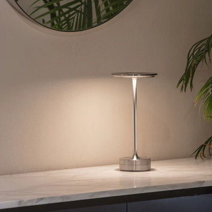 Rechargeable LED Table Lamp Touch Control 4 Brightness Levels Waterproof IP66 Metal Portable Battery Operated for Bedroom Living Room